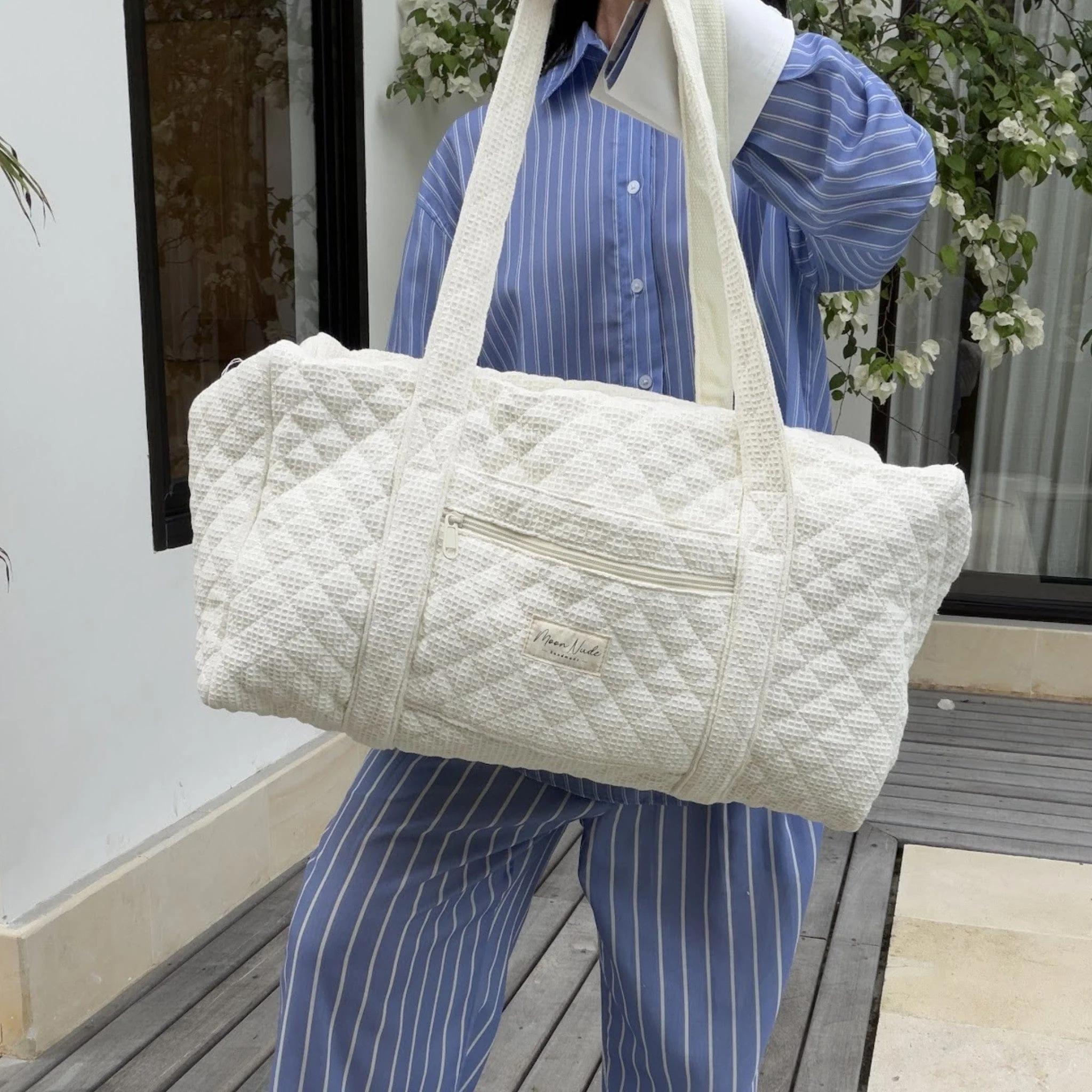 Cream Large Duffel Bag - Image 5