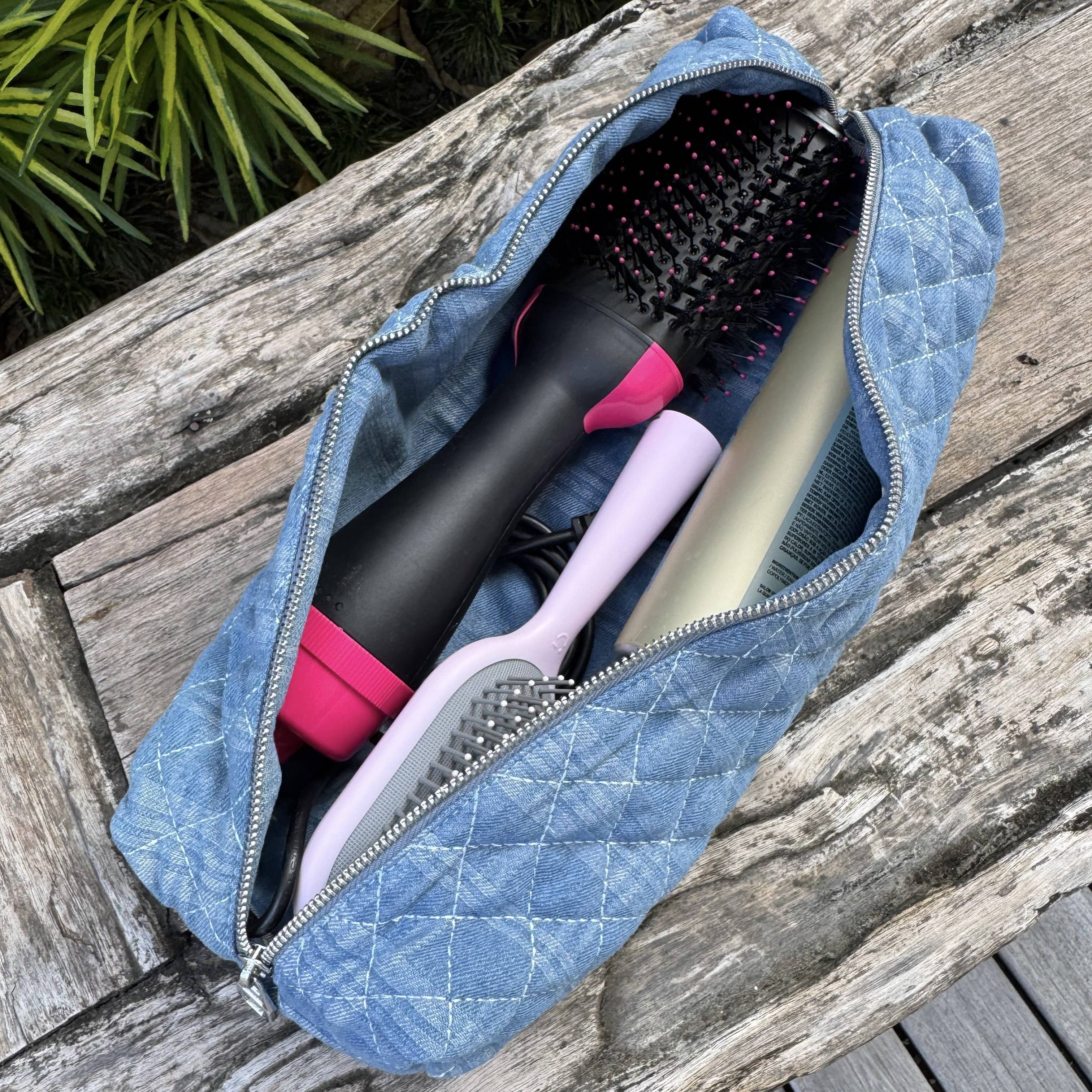 Denim Hair Tool Bag
